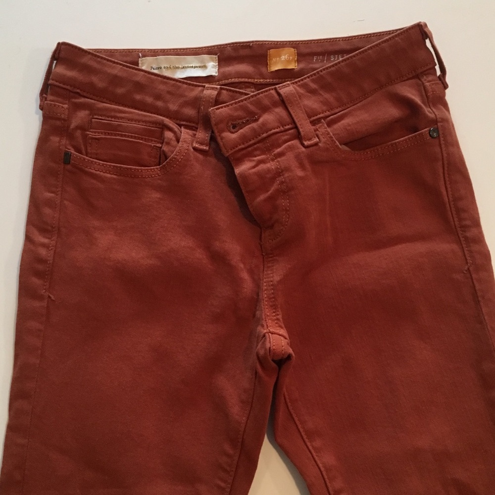 Anthropologie jeans 26P fall rust color - Picture 2 of 5